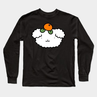 Orange Fruit Fluffy Dog Face Long Sleeve T-Shirt